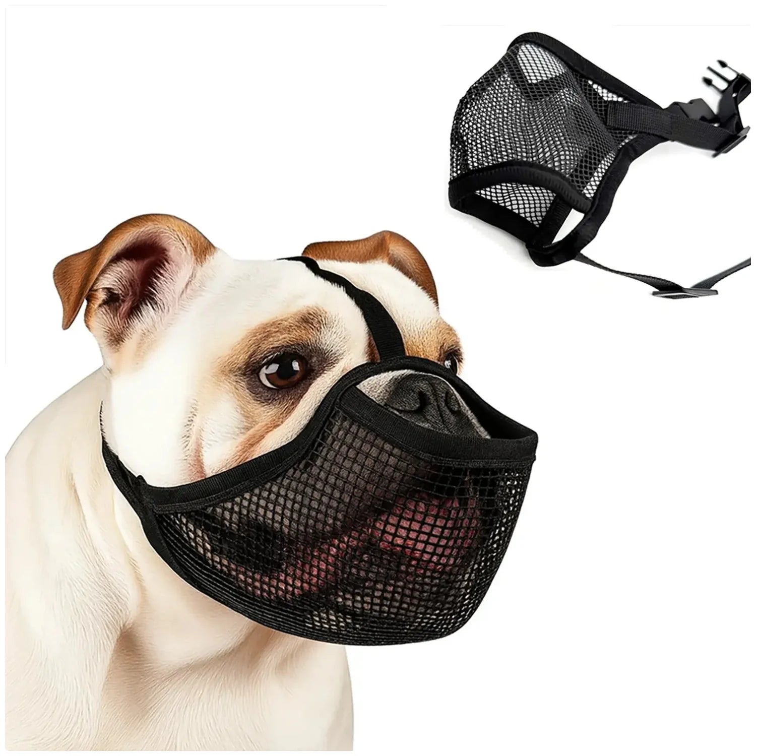 Breathable Mesh Muzzle for Short - Nosed Dogs - Stop Licking & Biting